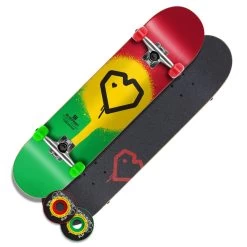 Blueprint Skateboards Spray Heart Rasta Complete Skateboard 8.0"