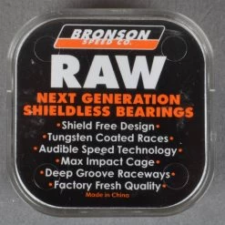 Bronson Speed Co. Raw Shieldless Skateboard Bearings