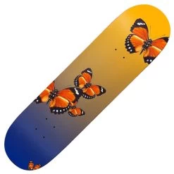 Call Me 917 Butterfly Gold Slick Skateboard Deck 8.5''