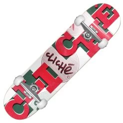 Cliche Skateboards Uppercase (Red/White) FP Complete Skateboard - 7.875'' X 31.7''