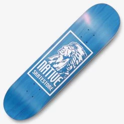 Native OG Logo (Blue Stain) Skateboard Deck 8.75''