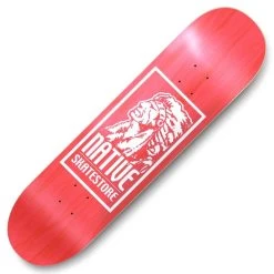 Native OG Logo (Red Stain) Skateboard Deck 8.5''