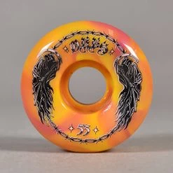 Orbs Wheels Specters Swirls 99A (Pink/Yellow Swirl) Conical Skateboard Wheels 53mm