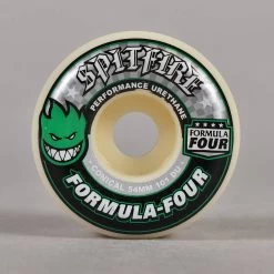 Spitfire Wheels Green Print Conical Formula Four 101D Skateboard Wheels 54mm